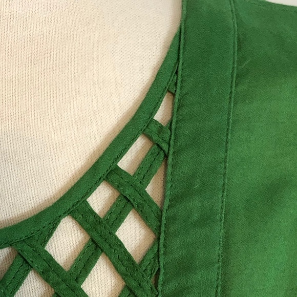 Cotton HD in Paris/Anthropologie Green Lattice Top - Picture 6 of 12